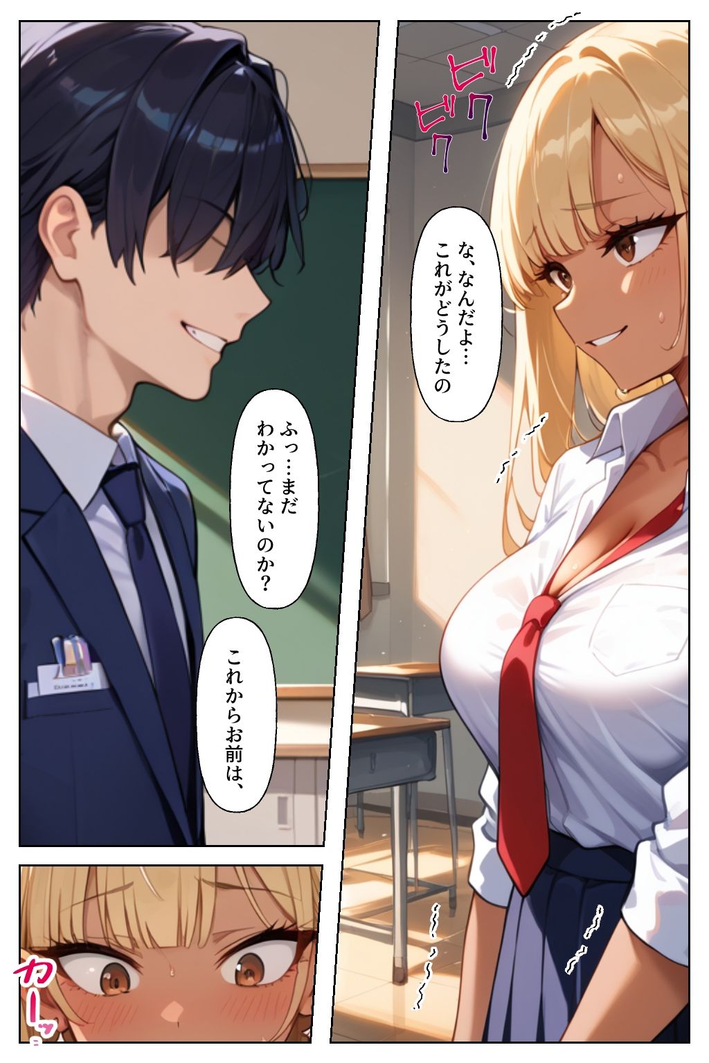 サンプル画像4:ヤリマンギャル更生計画〜せんせぇ、おちんぽ準備して〜(官能マンガ2D（地味娘、ギャル）) [d_503779]