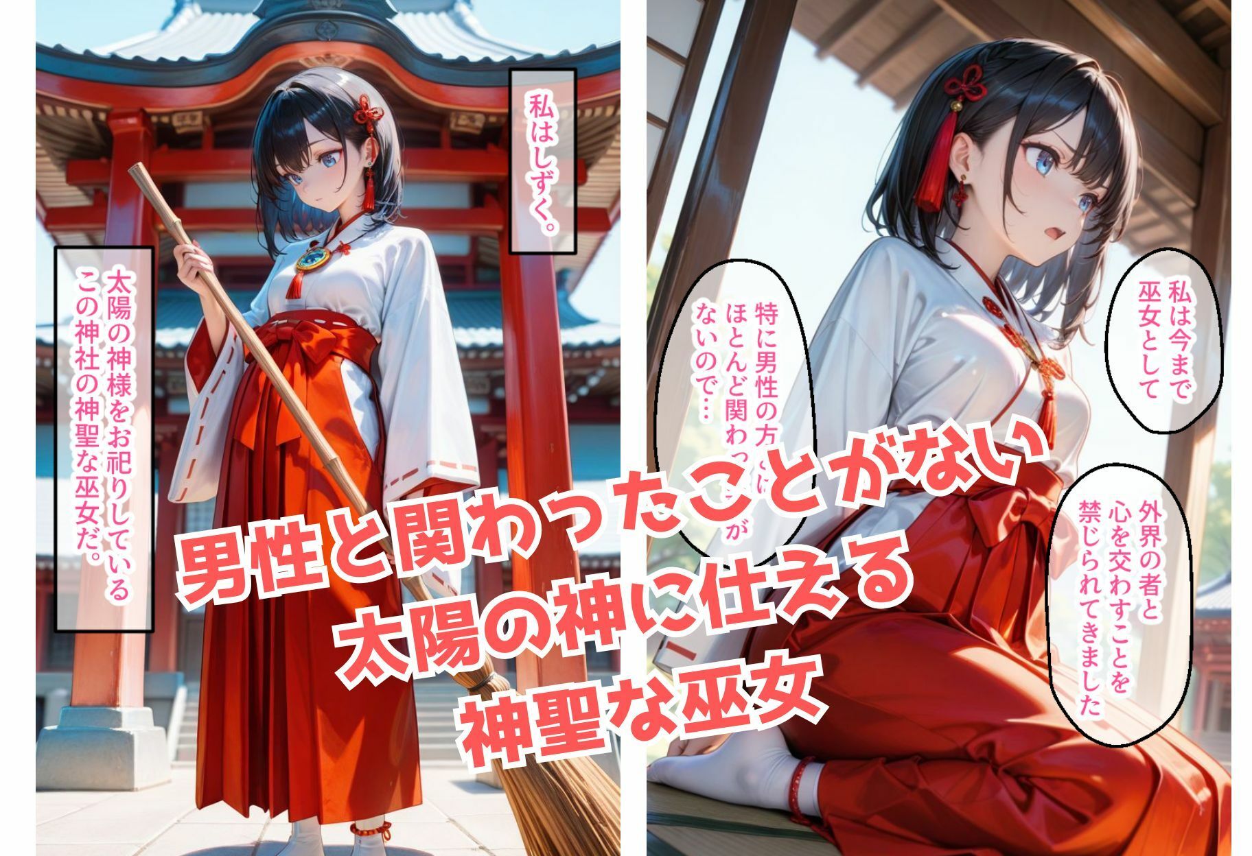 サンプル画像1:神聖な巫女がチン棒に服従した件【全Pセリフ有】(種付け転生出版) [d_506165]