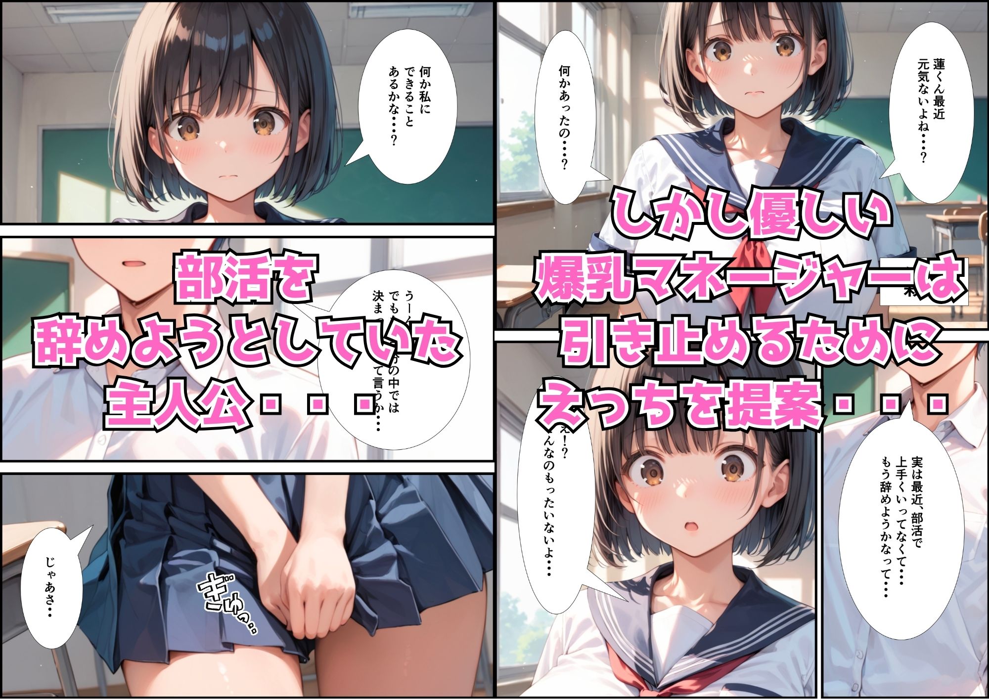 サンプル画像2:【性春イチャラブDAYS】部活を辞めようとしたら爆乳マネージャーの家でえっちすることになった件(くろも！のドリームランド) [d_507010]