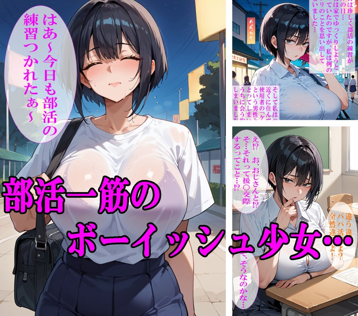 サンプル画像1:パパ活快楽妊娠〜ボーイッシュ健康部活少女はパパ活で受精し母になる〜(超☆超妊婦メーカー) [d_509357]