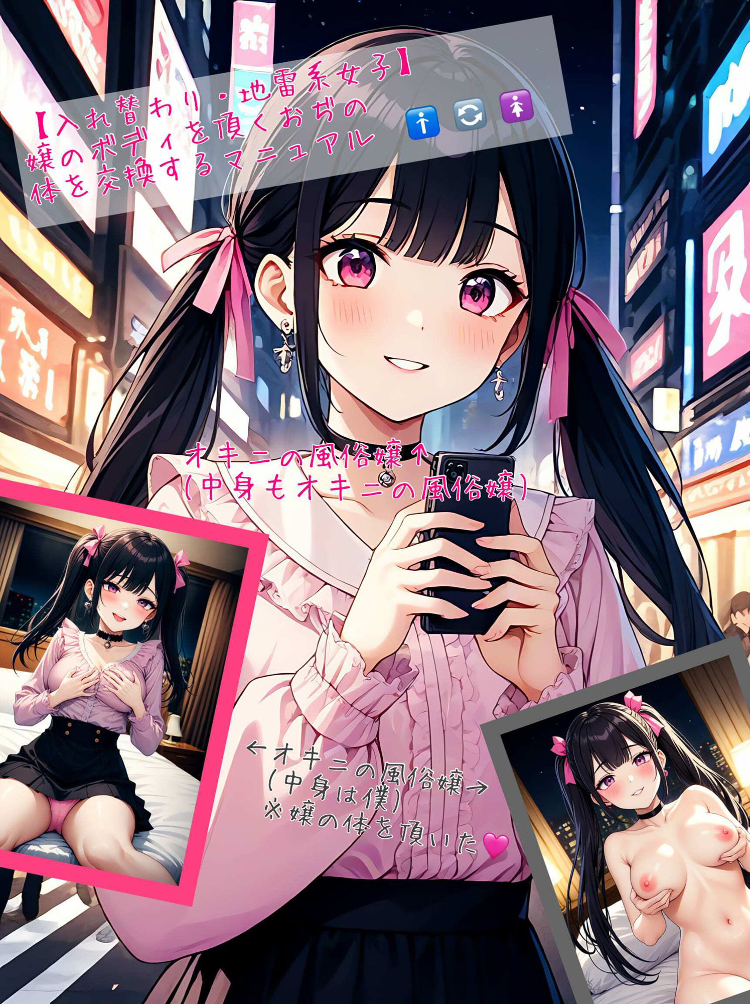 サンプル画像1:【入れ替わり・地雷系女子】嬢のボディを頂くおぢの体を交換するマニュアル(アシスト書店) [d_509372]