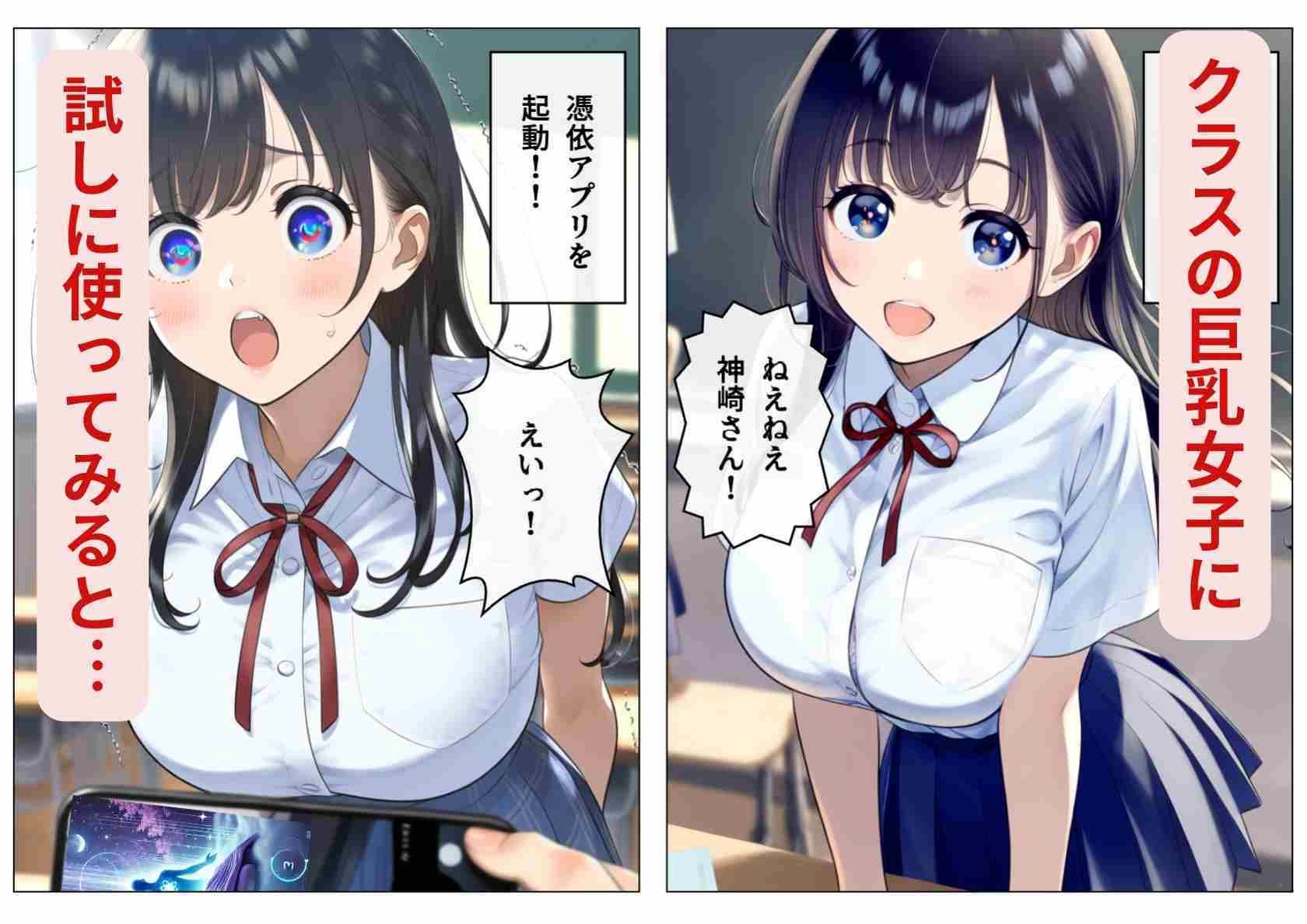 サンプル画像2:もし、性欲MAXの男子がクラスの巨乳清楚JKに憑依したら(シコリの森) [d_509772]