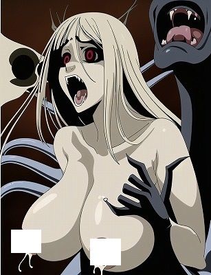 サンプル画像6:地獄絵図（285枚）: 恐怖！化け物に背後から抱きつかれ絶叫する巨乳美女 005 （サブタイトル:母乳も噴き出す恐怖感/パラパラ漫画）(MUTANTITS) [d_510077]