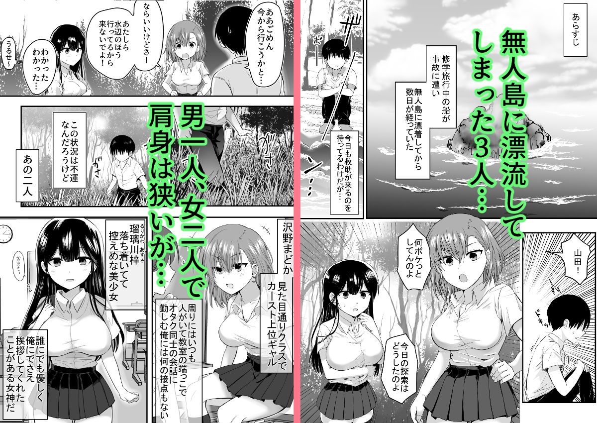 サンプル画像1:クラスのヒロインズと陰キャ俺の無人島性活(しっぽまふらー) [d_511074]