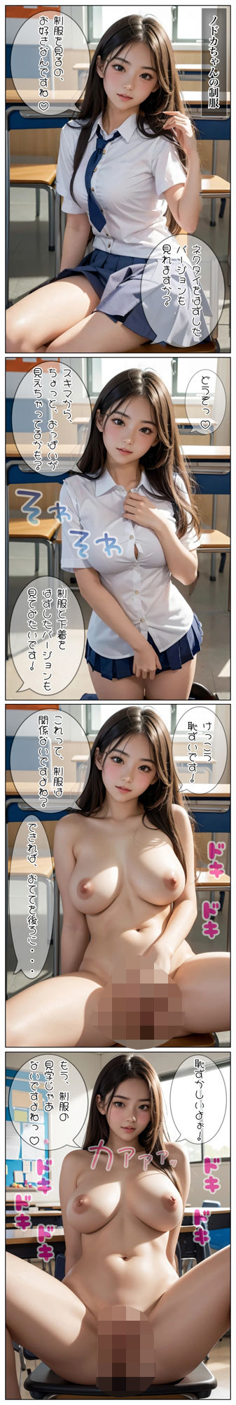 サンプル画像6:「文化祭の模擬店で制服見学店」縦長ショートまんが30本！裏オプありな女の子40名♪ミニスカ、ブラジャー、パンティー、おっぱい、おしり、おまんこ♪イマドキな清楚系やギャル系の女の子たちのパンツとブラの中身も見学(ひろぴょん工房) [d_511294]