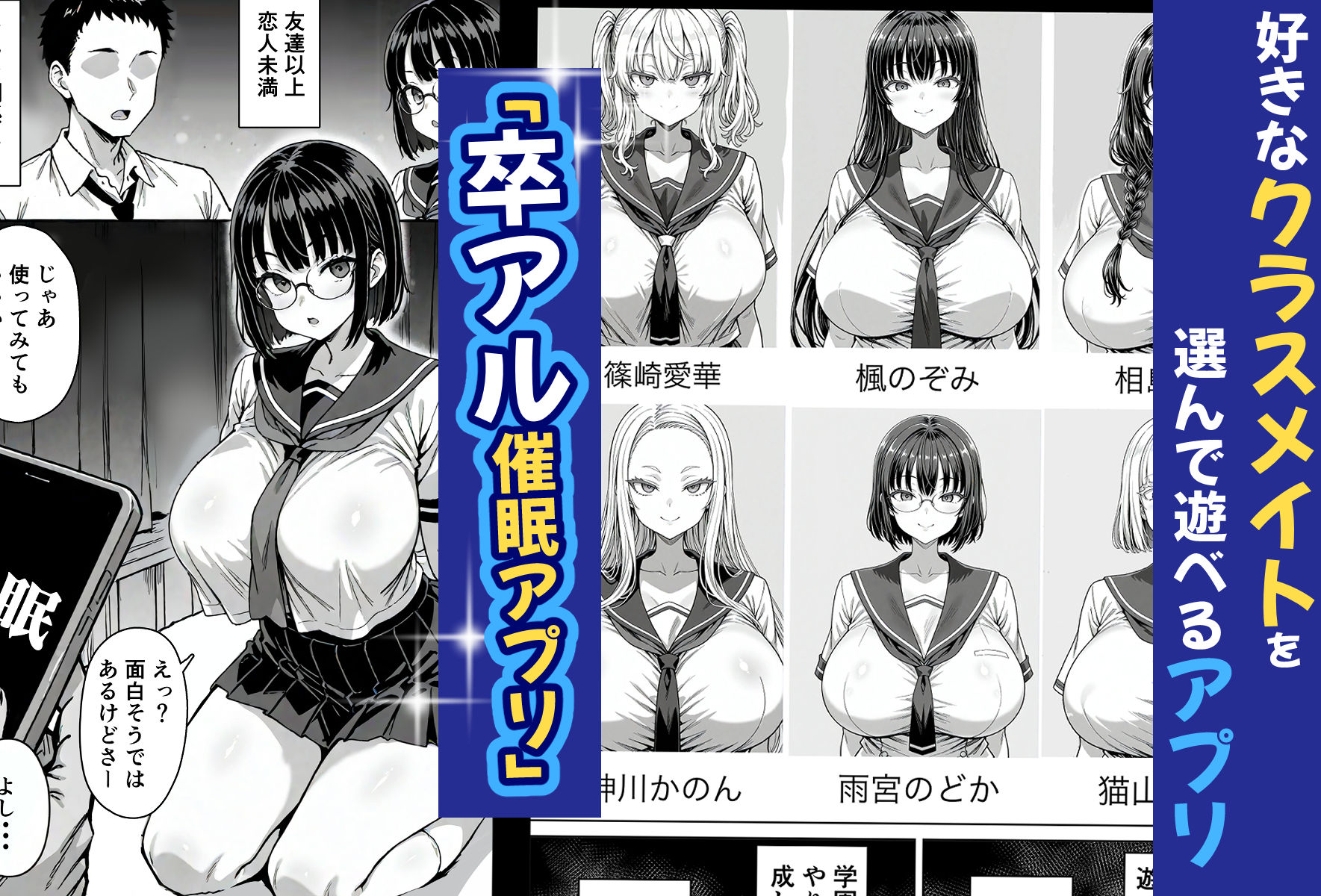 サンプル画像1:卒アル催●アプリ クラスメイトを支配できる卒業アルバム オタク友達編(ももみ屋) [d_513027]