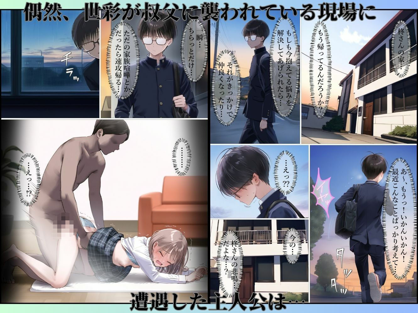 サンプル画像5:幼馴染が無理やりSEXさせられてるとこに遭遇したら(むほー地帯) [d_513800]