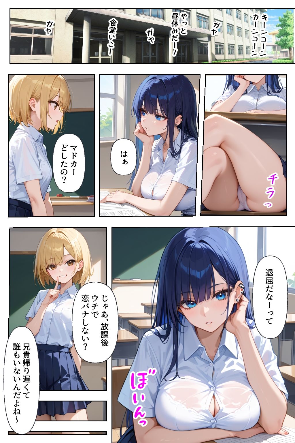 サンプル画像1:妹のギャル友にシコってる所を見られ下僕になる話(官能マンガ2D（地味娘、ギャル）) [d_515050]