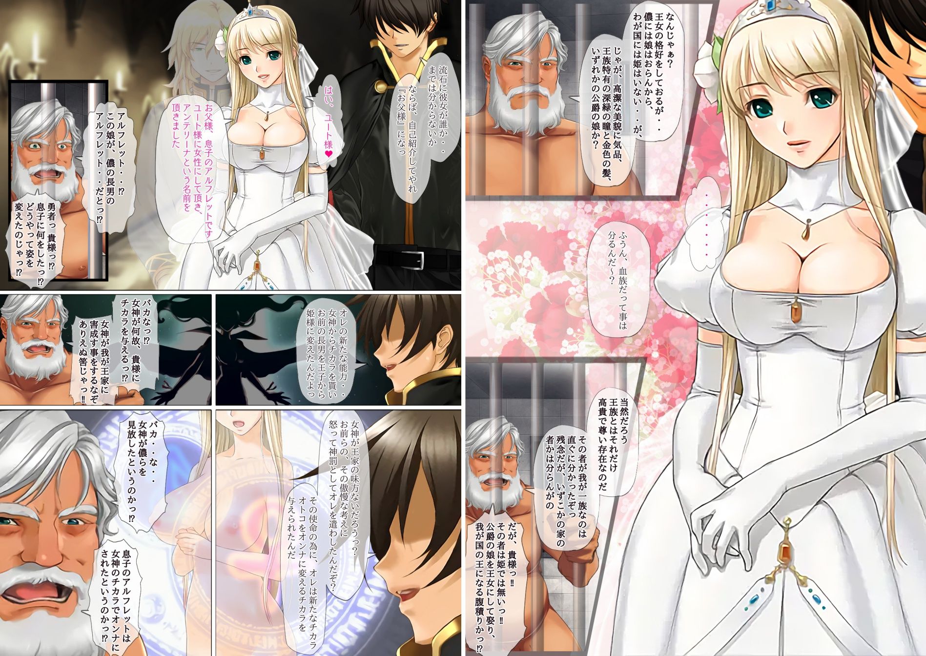 サンプル画像1:異世界召喚で勇者になったオレのヒロイン達が王子達に寝取られたので、姫に変えてヒロインにしてやつた件 ?第一王子殿下アルフレット→第一王女アンテリーナの章?(不条理女体化改造のお話し) [d_515665]