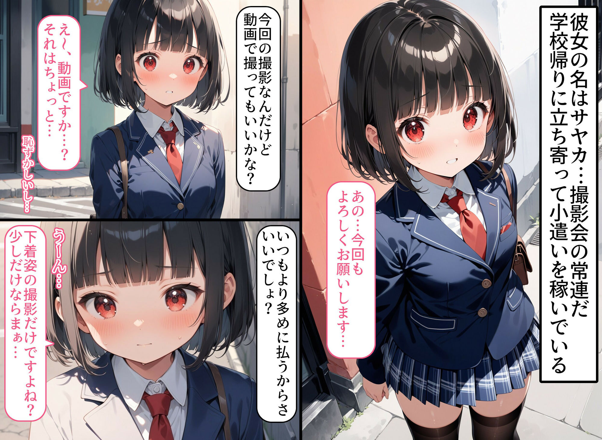 サンプル画像1:【流出】学校帰りに写真を撮るだけだと騙して彼女たちをハメ撮りしました(AI天獄) [d_517035]