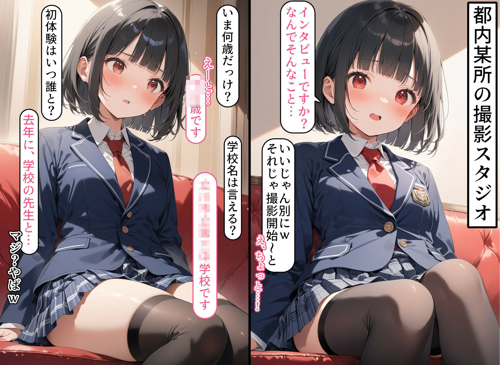 サンプル画像2:【流出】学校帰りに写真を撮るだけだと騙して彼女たちをハメ撮りしました(AI天獄) [d_517035]