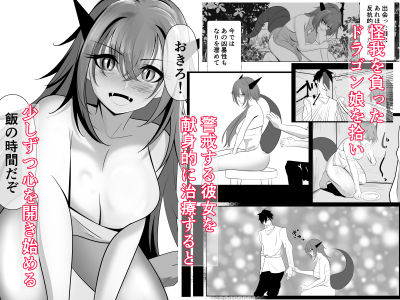 サンプル画像1:怪我したドラゴン娘を助けたら、イチャラブえっちできた話(かるがもの助) [d_518581]
