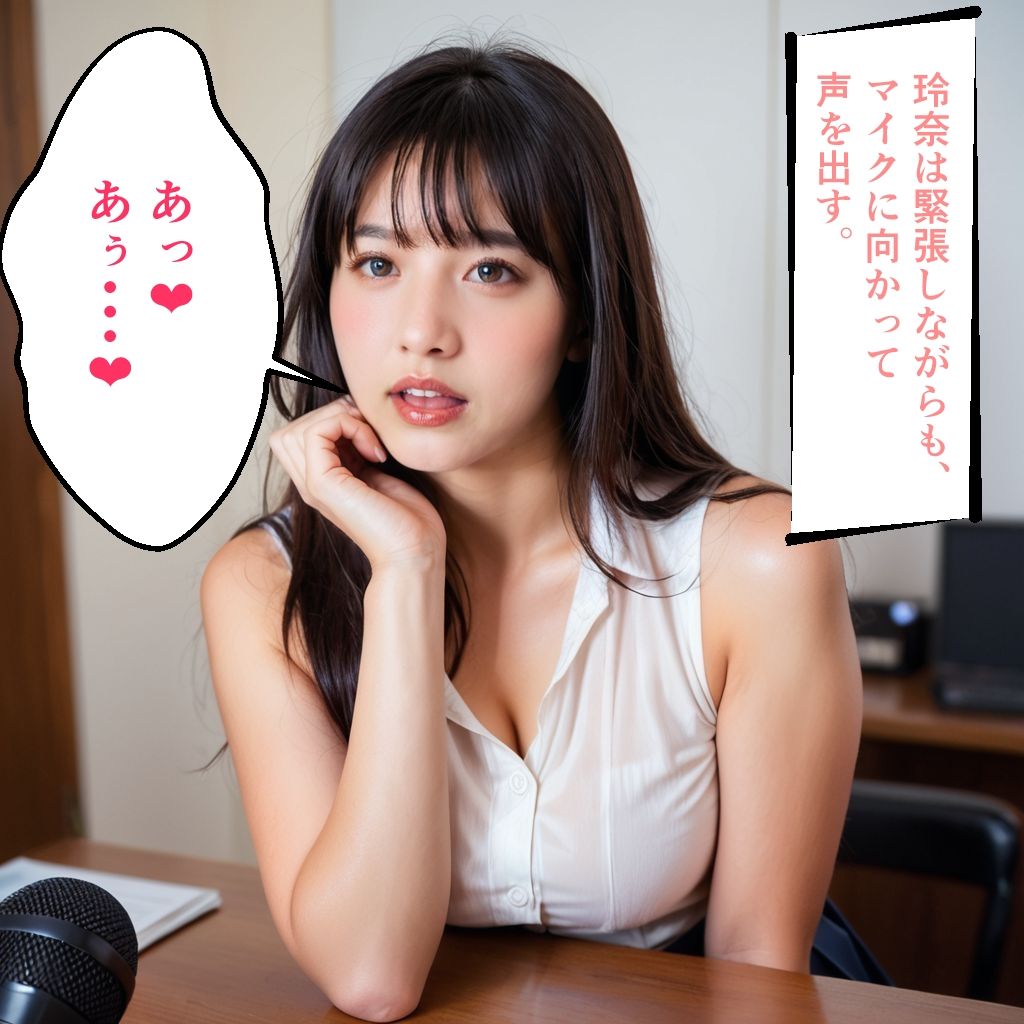 サンプル画像2:大人の声の収録バイト〜迫真の声を求められた女子大生【セリフ付き画像集】(AI美エロ) [d_519157]