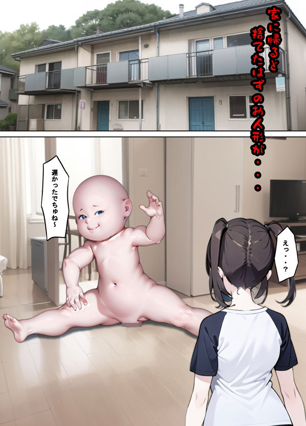サンプル画像1:人形遊び(シロクロパンダ) [d_521748]