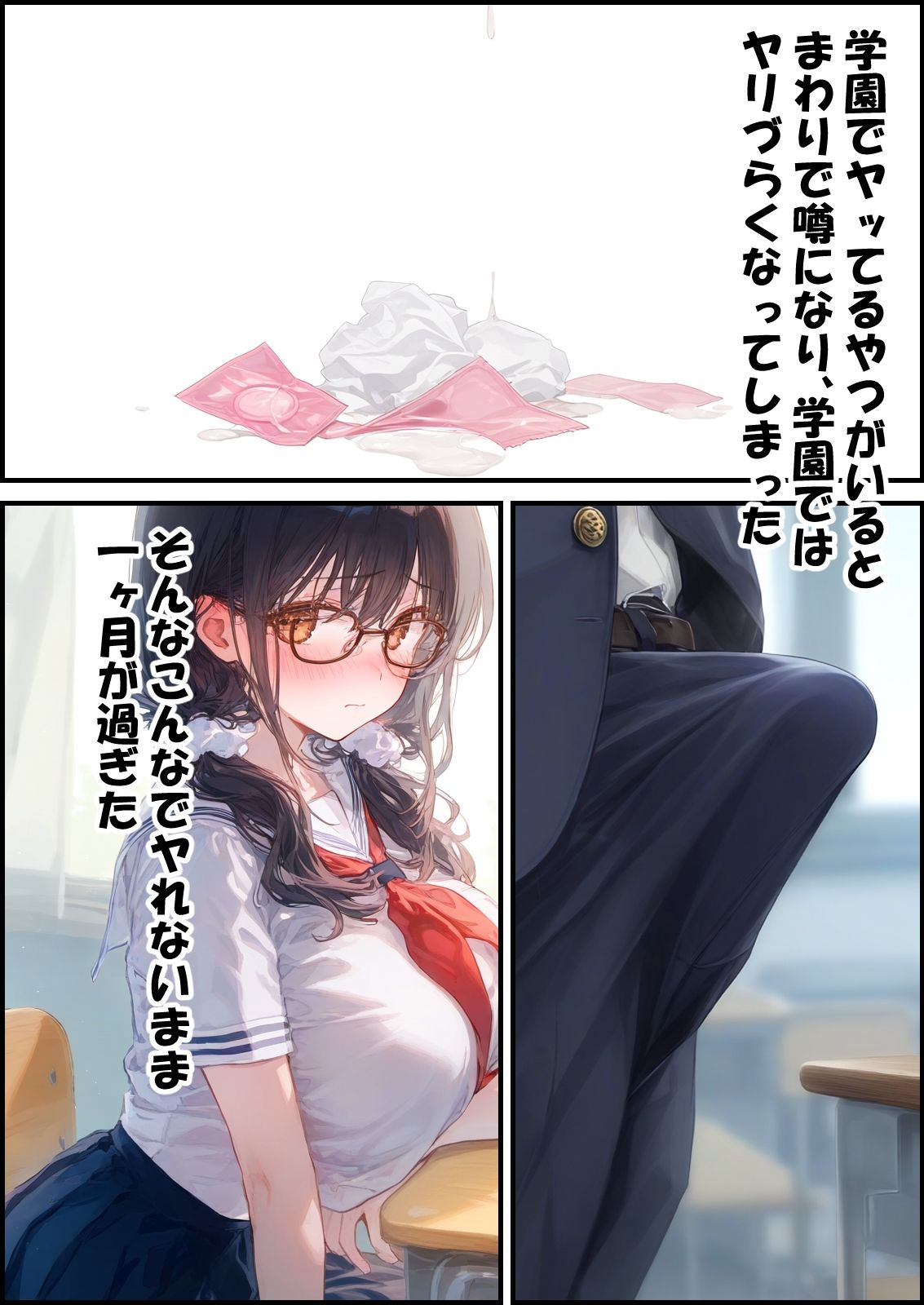 サンプル画像3:クラスの地味なメガネ娘な処女と童貞が溺れ堕ちていく話2(零の旅人) [d_524959]