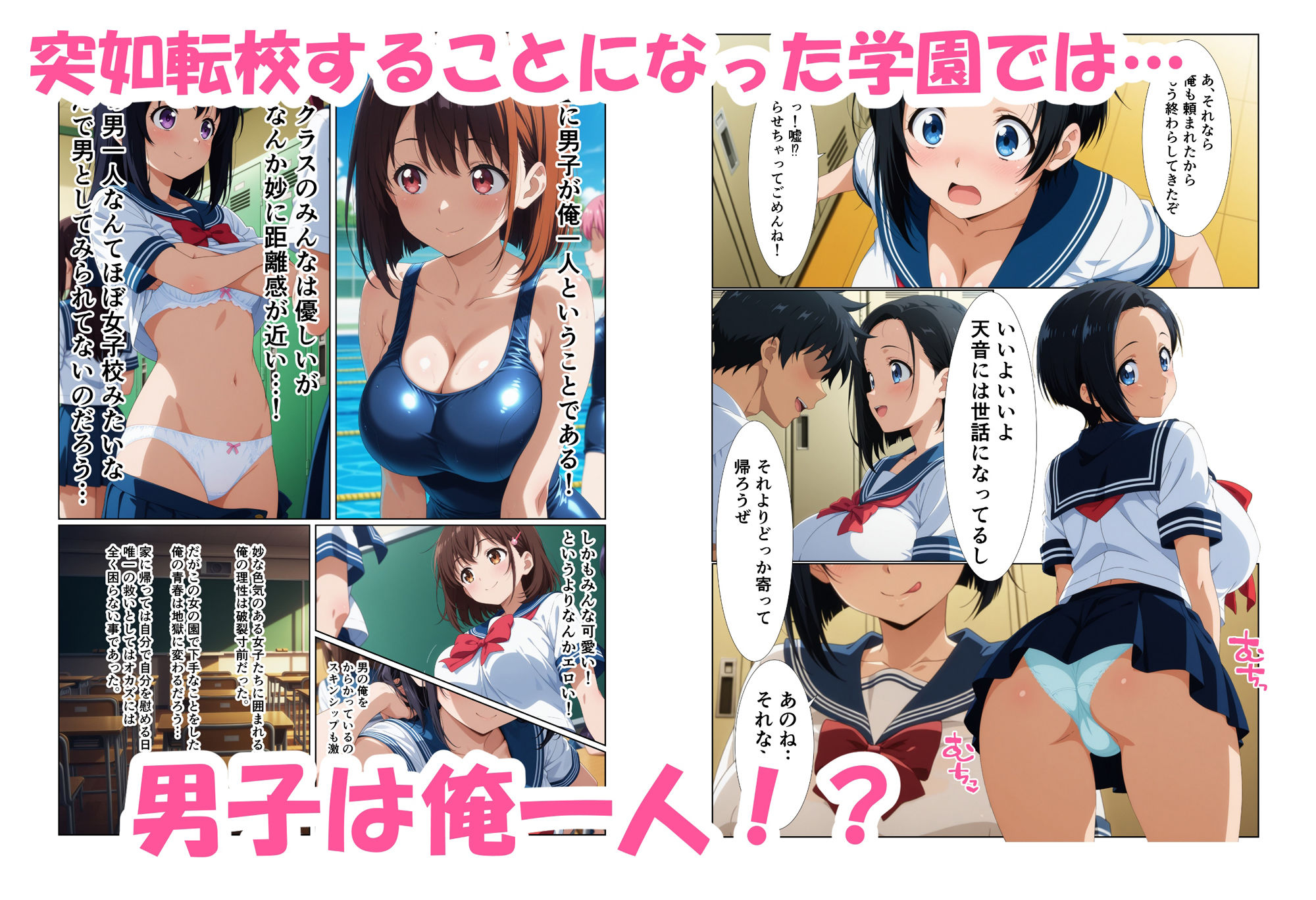 サンプル画像1:いつでもえっちOKの学園で唯一の男子の俺が女子とヤりたい放題する話(御殿の湯) [d_525890]