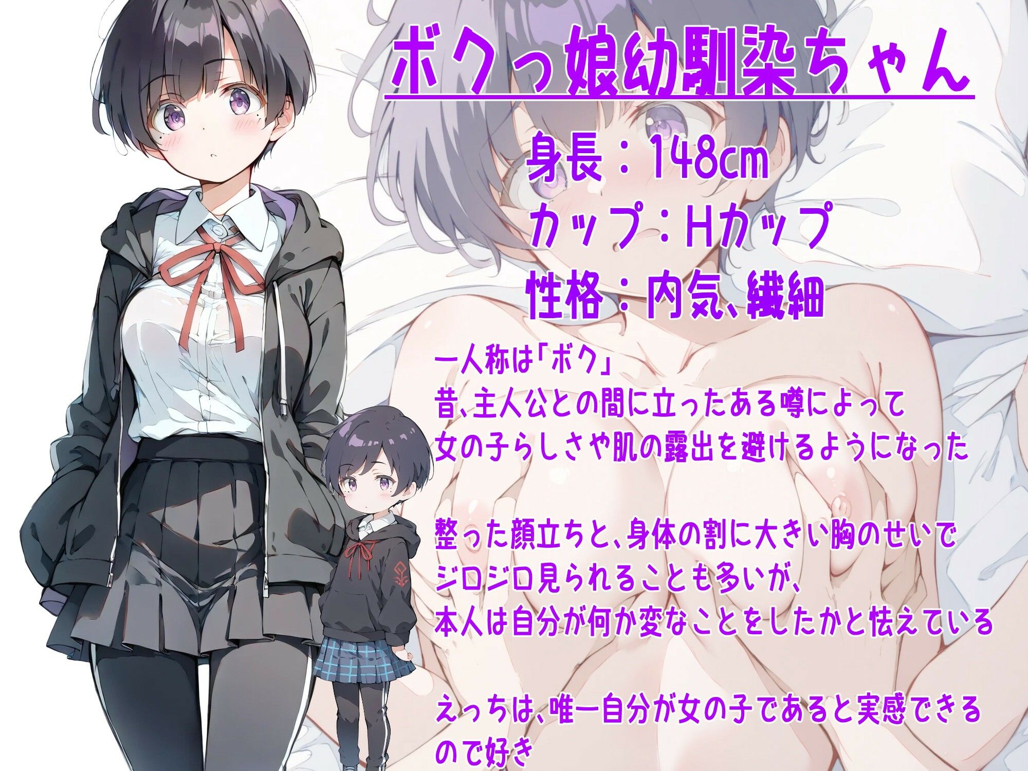 サンプル画像1:巨乳ボクっ娘幼馴染と甘々初えっち(初恋ラボ) [d_525949]