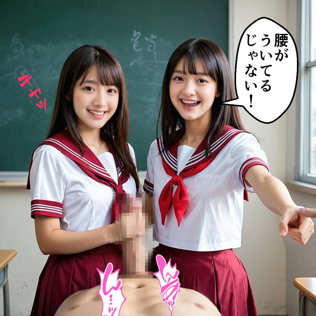 サンプル画像4:のぞきの代償〜クラス女子による悦楽の罰ゲーム【セリフ付きコミック画像集】(AI美エロ) [d_526911]