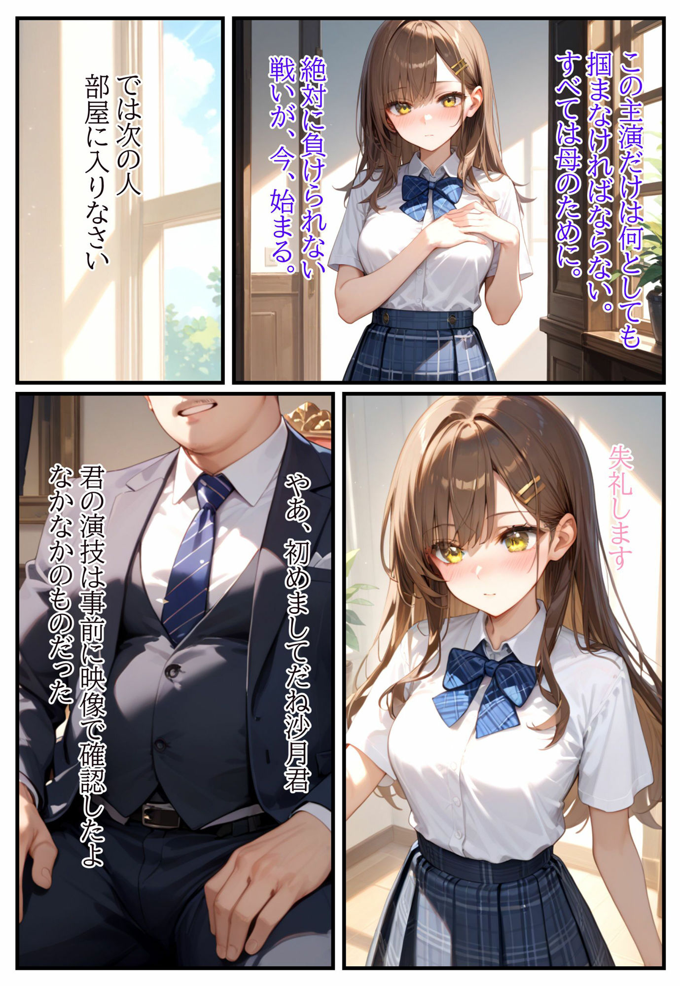 サンプル画像2:恥辱の涙・母のために、私は強くなる。(AIおぱいん屋) [d_528587]