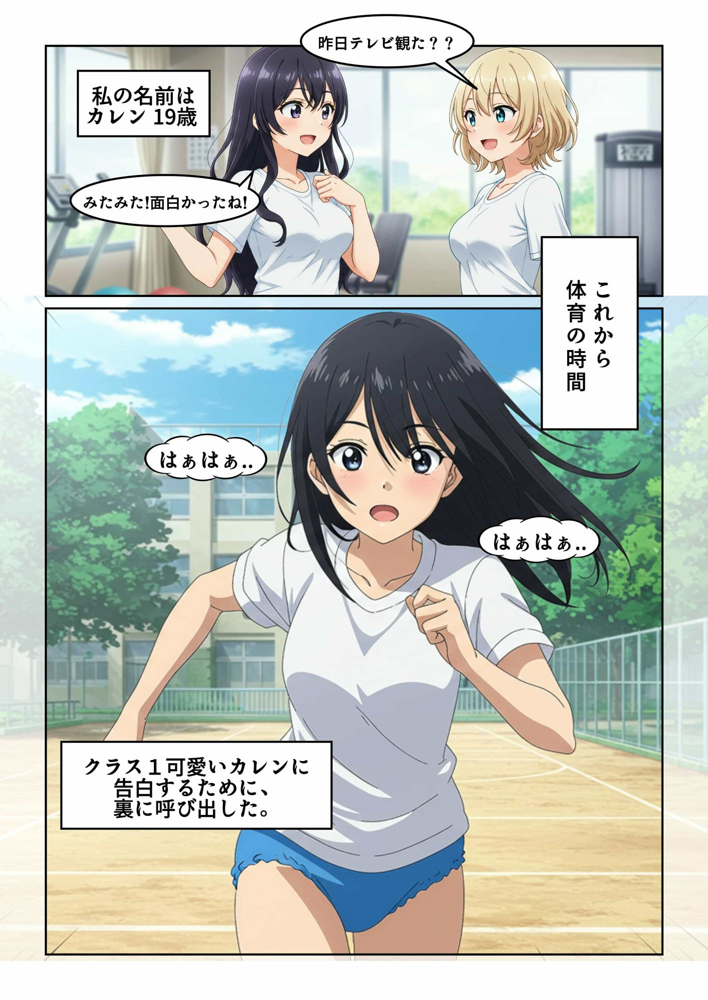 サンプル画像1:【音声付き】告白でフラれた腹いせ逆襲！クラス1可愛い女子を体操着のまま襲った物語【漫画小説物語】(漫画小説専門店) [d_532580]