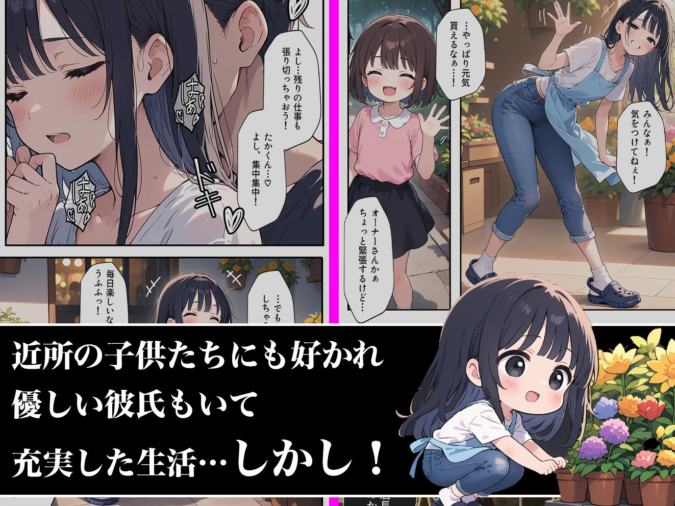 サンプル画像2:花屋の看板娘がオーナーに寝取られちゃう話(aiもみむ出版) [d_533018]