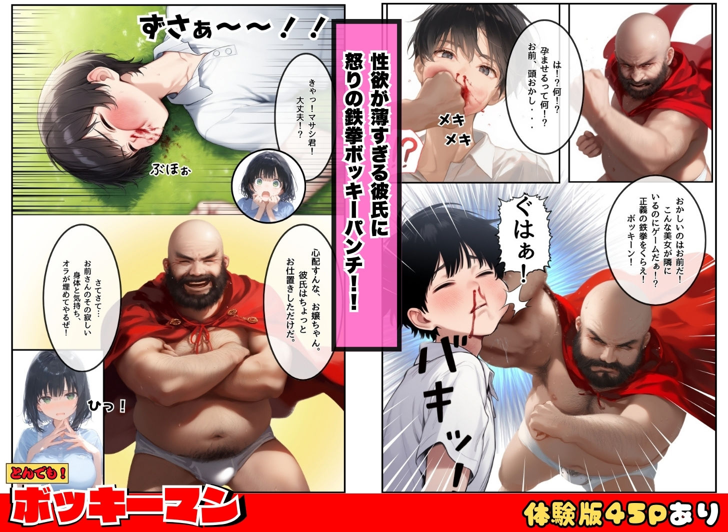 サンプル画像5:とんでも！ボッキーマン。〜彼氏の前で彼女を寝取ってボッキー！の巻〜(種付け出版) [d_537676]