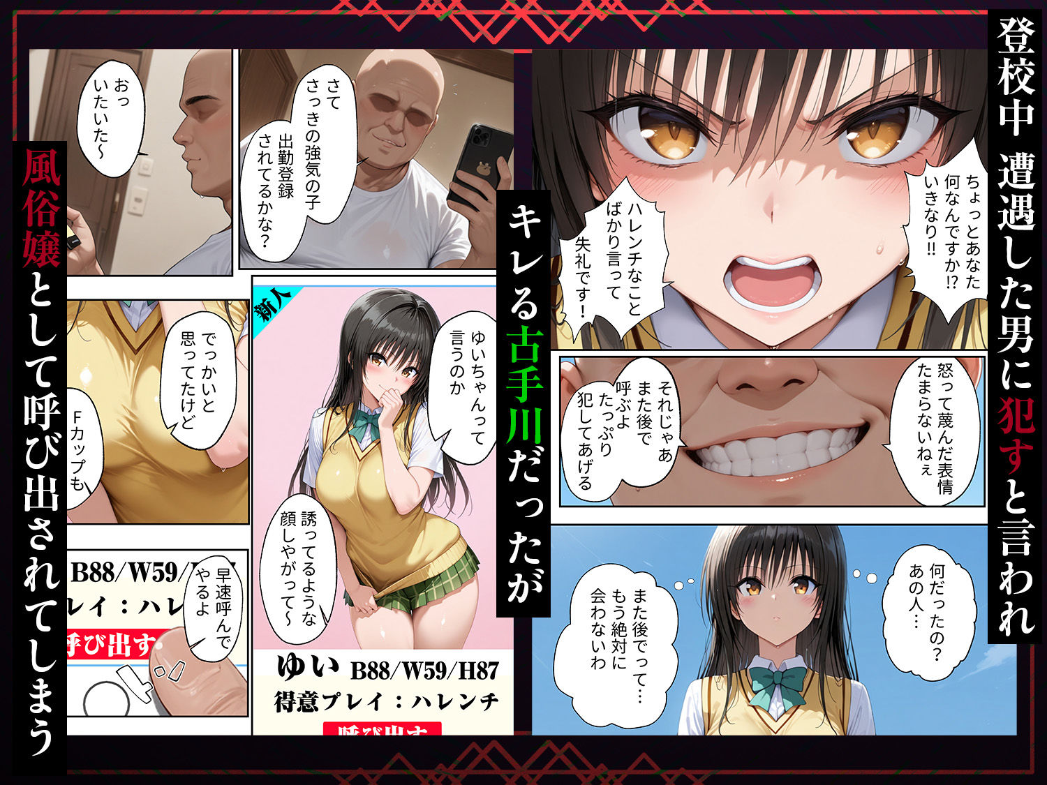 サンプル画像2:目が合っただけで風俗嬢にできるチート能力で古手川とモモを僕専用精液タンクにしてやった(ももまろ) [d_538986]