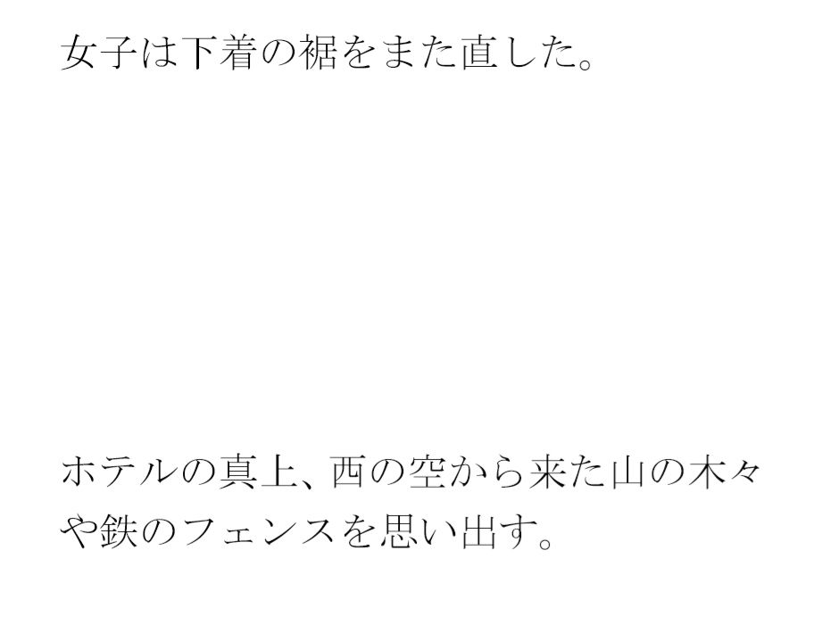 サンプル画像3:ホテル屋上と知人のおすすめのバー  その横の空き地とベンチ(逢瀬のひび) [d_542165]