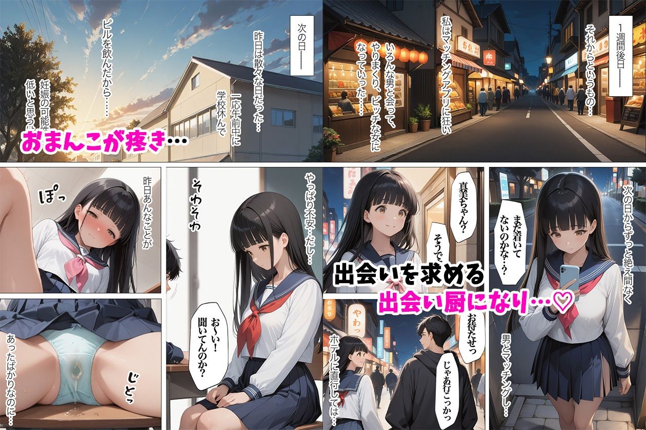 中出し懇願朝まで種付けプレス マッチングアプリに沼るガチイキ女子校生の画像9