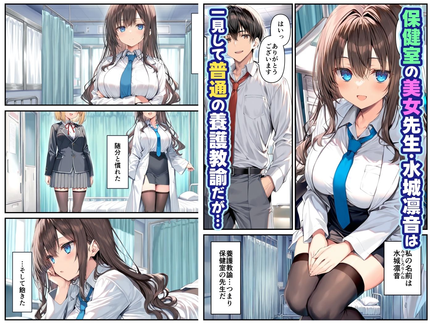 クールぶってるドスケベ保健室の先生が、男子生徒のデカチンポに敗北絶頂潮吹きする話。の画像1