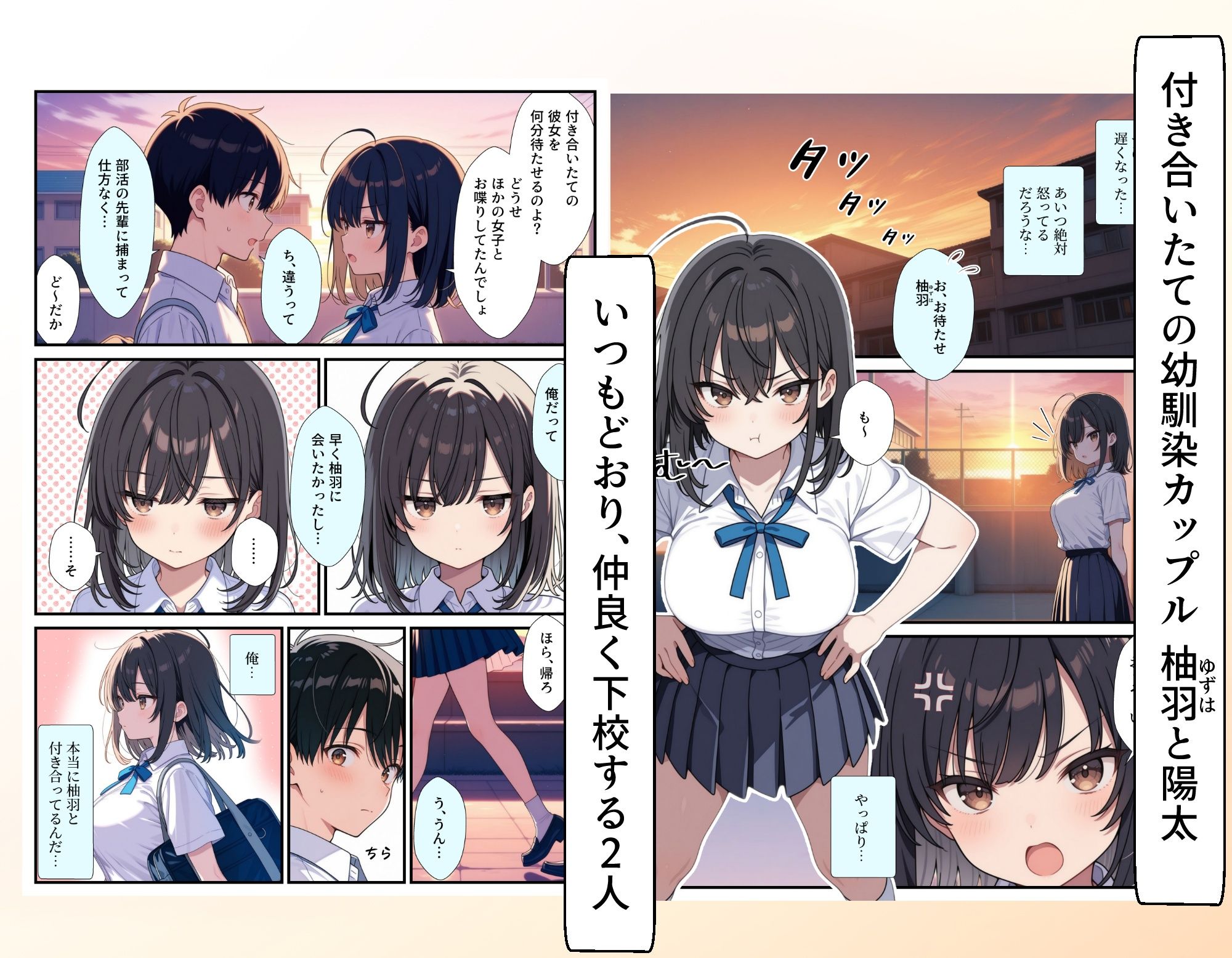 黒髪巨乳の幼馴染が──彼氏との初H直前に見知らぬ男の催●で堕とされる話の画像1