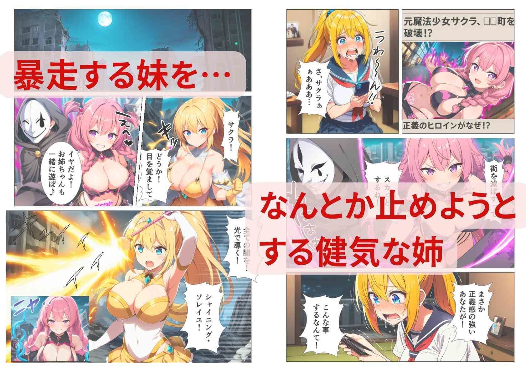 悪堕ち魔法少女〜悦楽の姉妹丼〜のサンプル画像 6