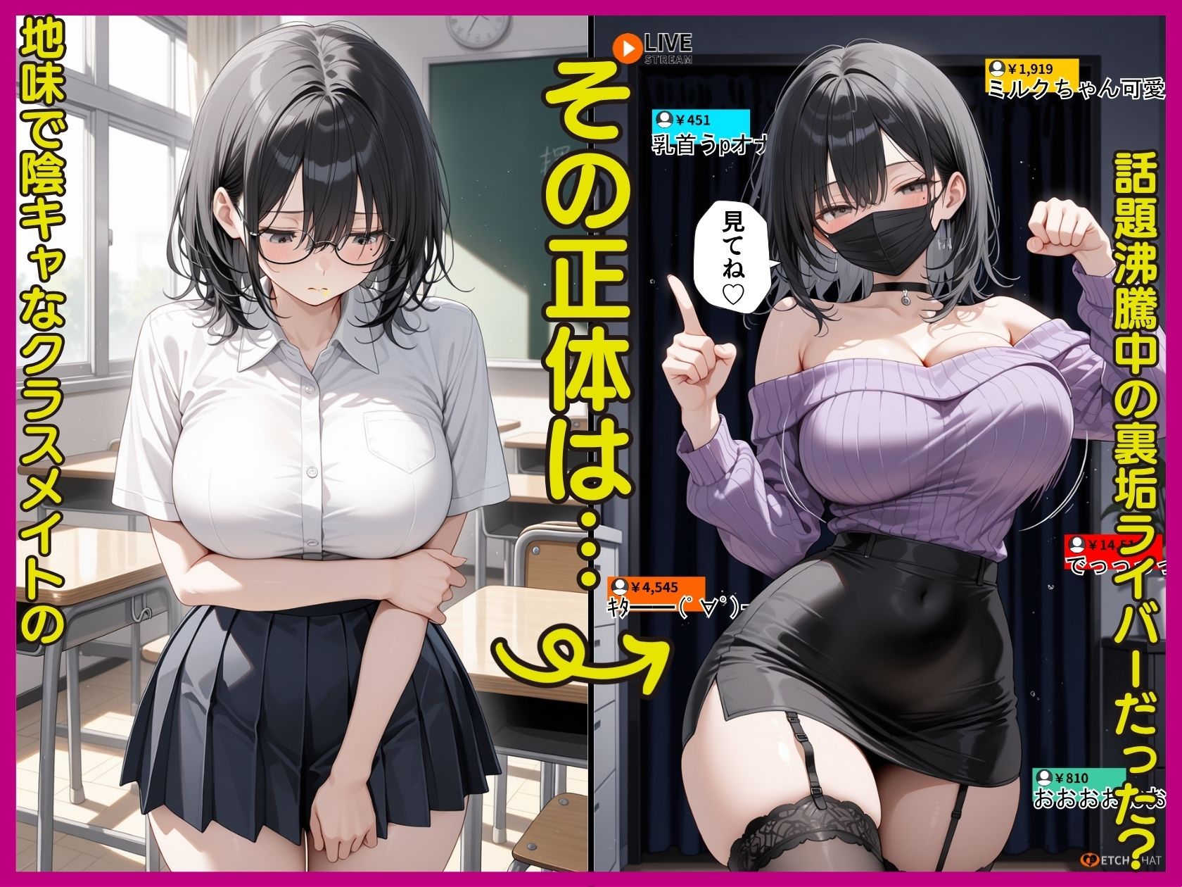 地味陰キャクラスメイトがあたシコ欲全開！！推しの裏垢ライバーだったの画像10