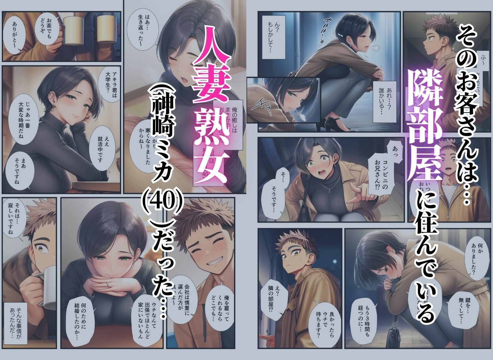 バ先の美人客は隣部屋の人妻熟女〜夫の出張中に朝まで種付けセックスしちゃった話〜の画像2