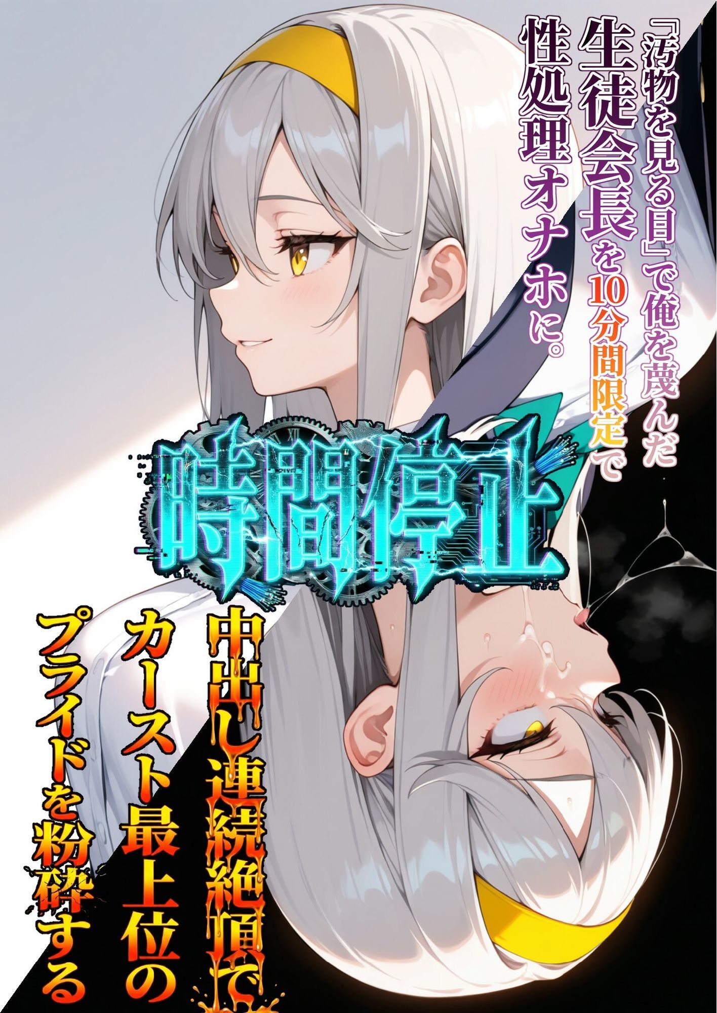 時間停止「汚物を見る目」で俺を蔑んだ生徒会長を10分間限定で性処理オナホに。 画像1