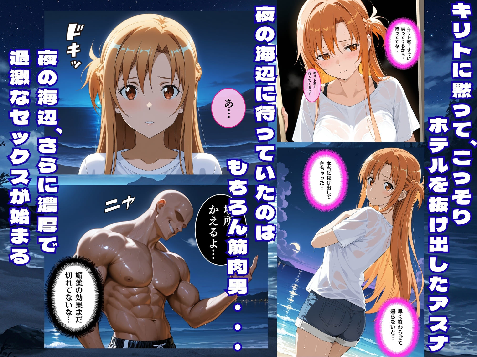 夏の海で堕ちるアスナ公開レ●プ完全肉奴●化の画像6