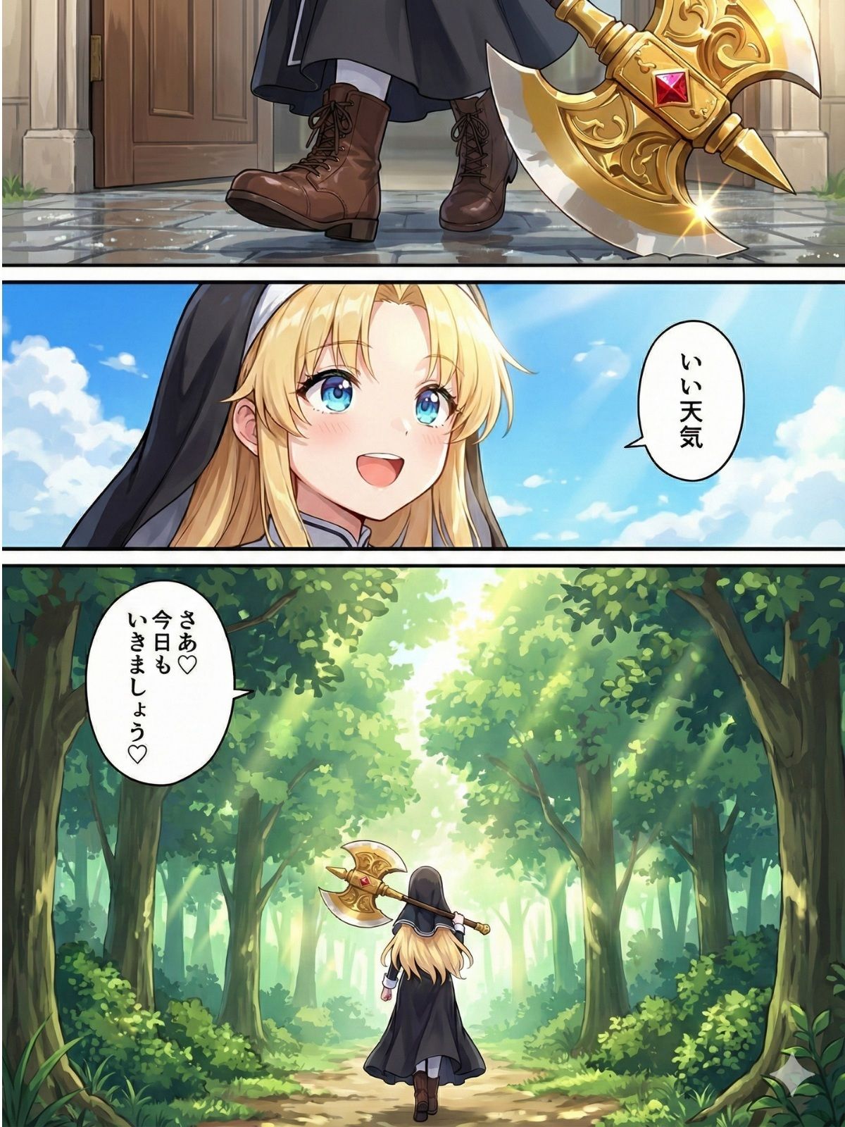 異世界で純粋金髪むちむちシスターがおちんぽをしごいてくれて好き放題中出しさせてくれる濃厚甘やかし射精♪ 画像1