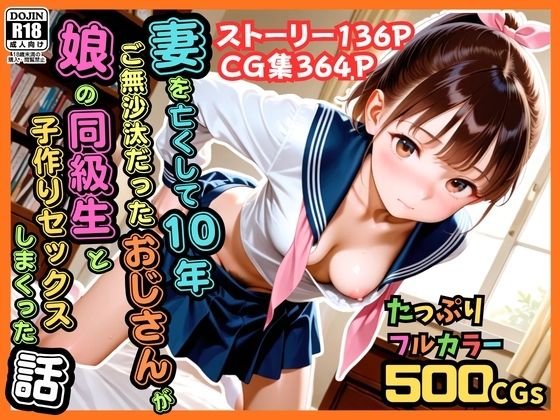 《d_774729》【500枚】妻を亡くして10年ご無沙汰だったおじさんが娘の同級生と子作りセックスしまくった話【女子校生】のパッケージ画像