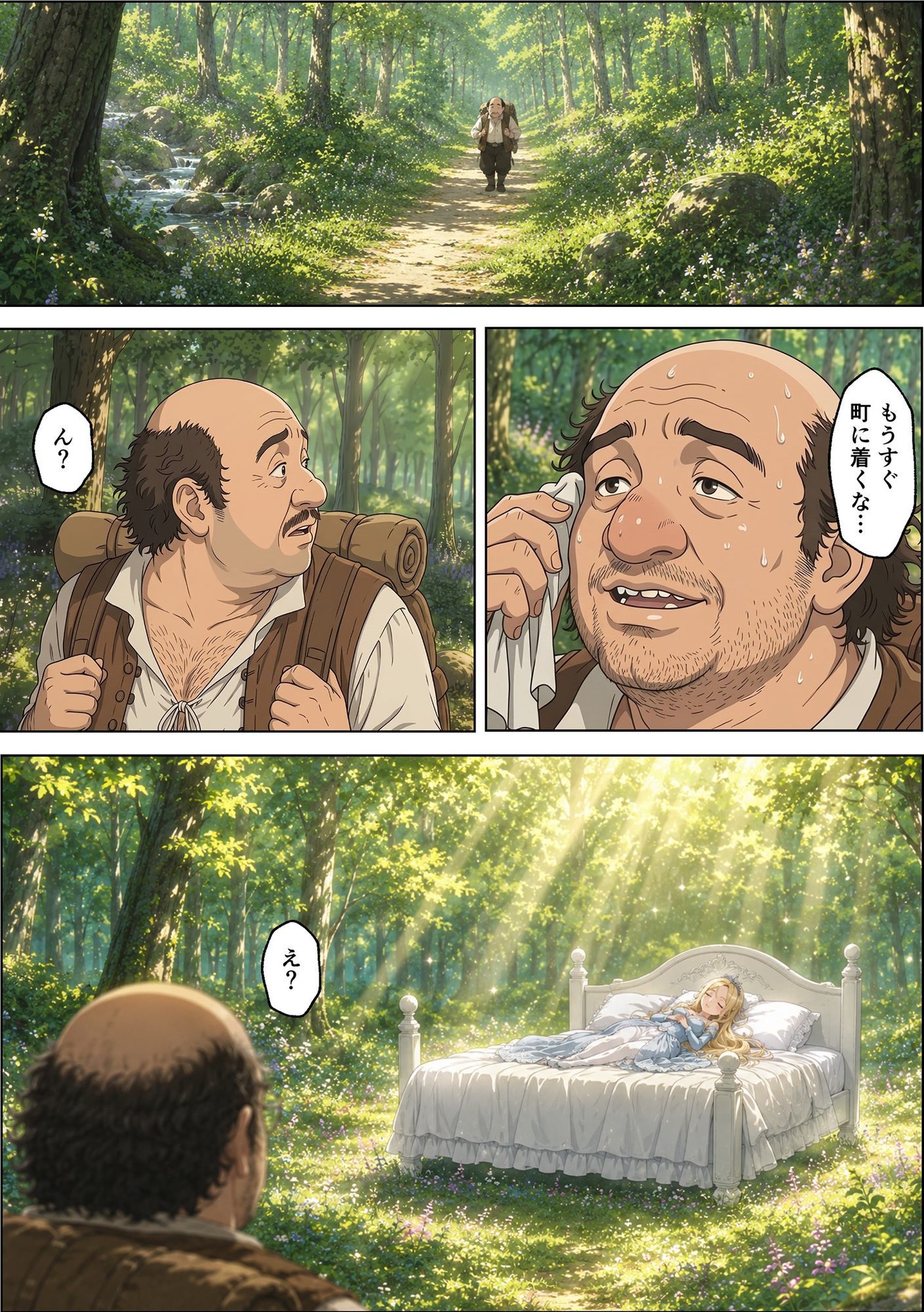 魔女の呪いで眠ってしまったお姫さまにハゲデブおじさんが種付け中出し!のサンプル画像 6