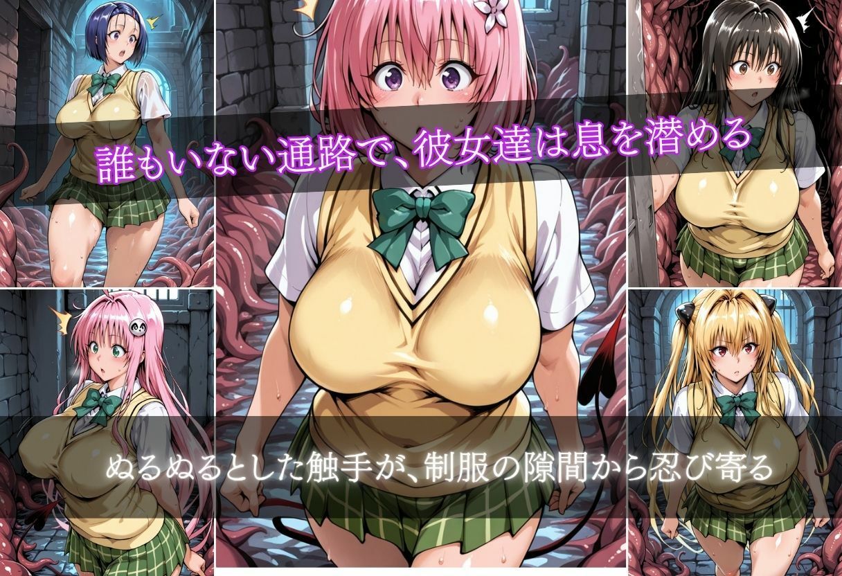 粘液まみれの触手でガチイキする巨乳女子校生 画像6