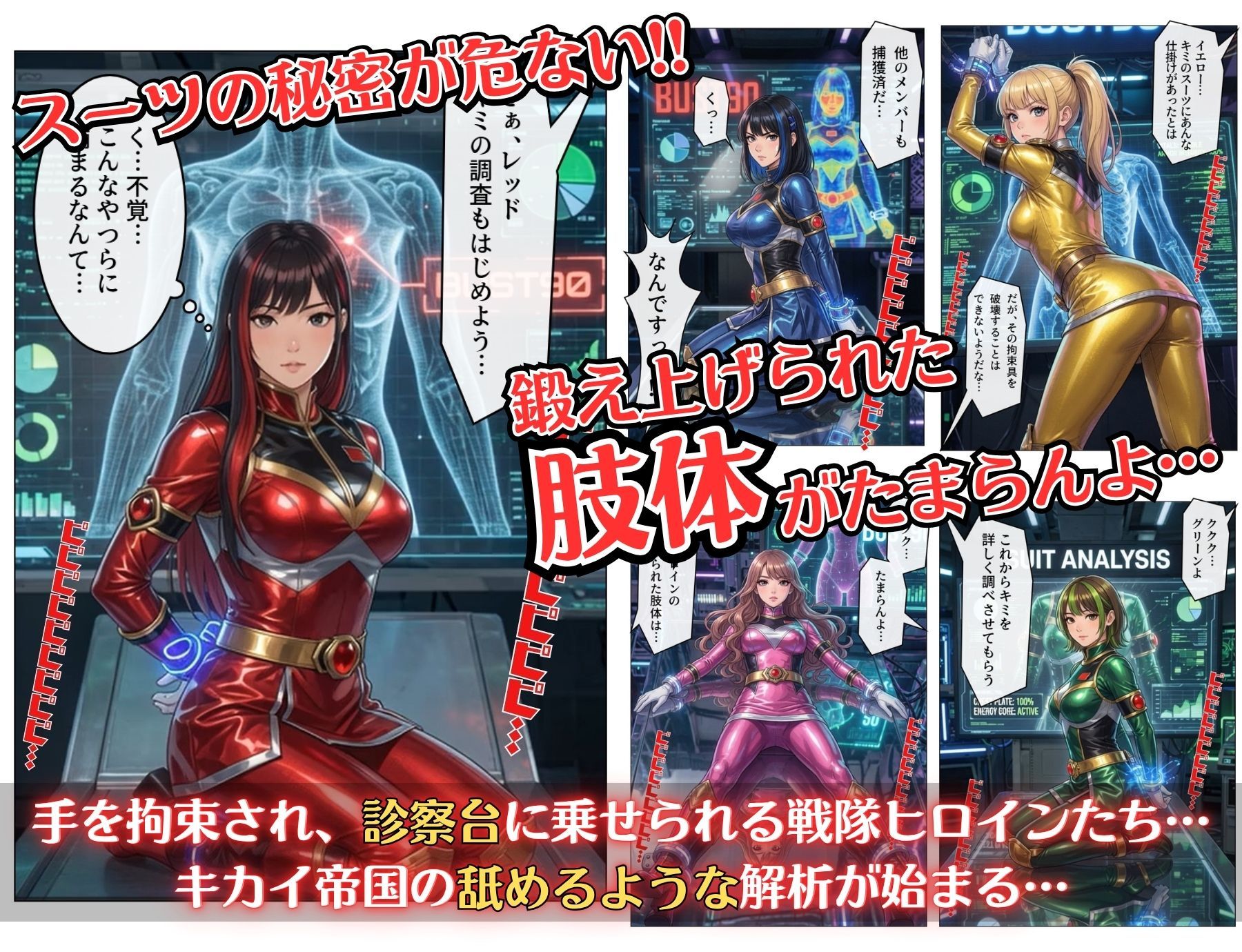 煌戦隊キラリンジャーIN美肢体研究室・極太の侵入ミッション〜敵アジトで拘束された戦隊ヒロインは戦闘員が極太過ぎて大ピンチ？/戦隊ロスのアナタに贈る『大人の為の戦隊』シリーズ〜のサンプル画像 2