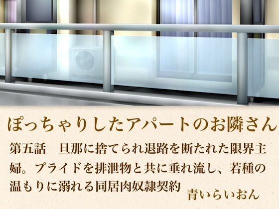 【官能小説】ぽっちゃりしたアパートのお隣さん  第五話  旦那に捨てられ退路を断たれた限界主婦。プライドを排泄物とともに垂れ流し、若種の温もりに溺れる同居肉奴●契約の商品画像