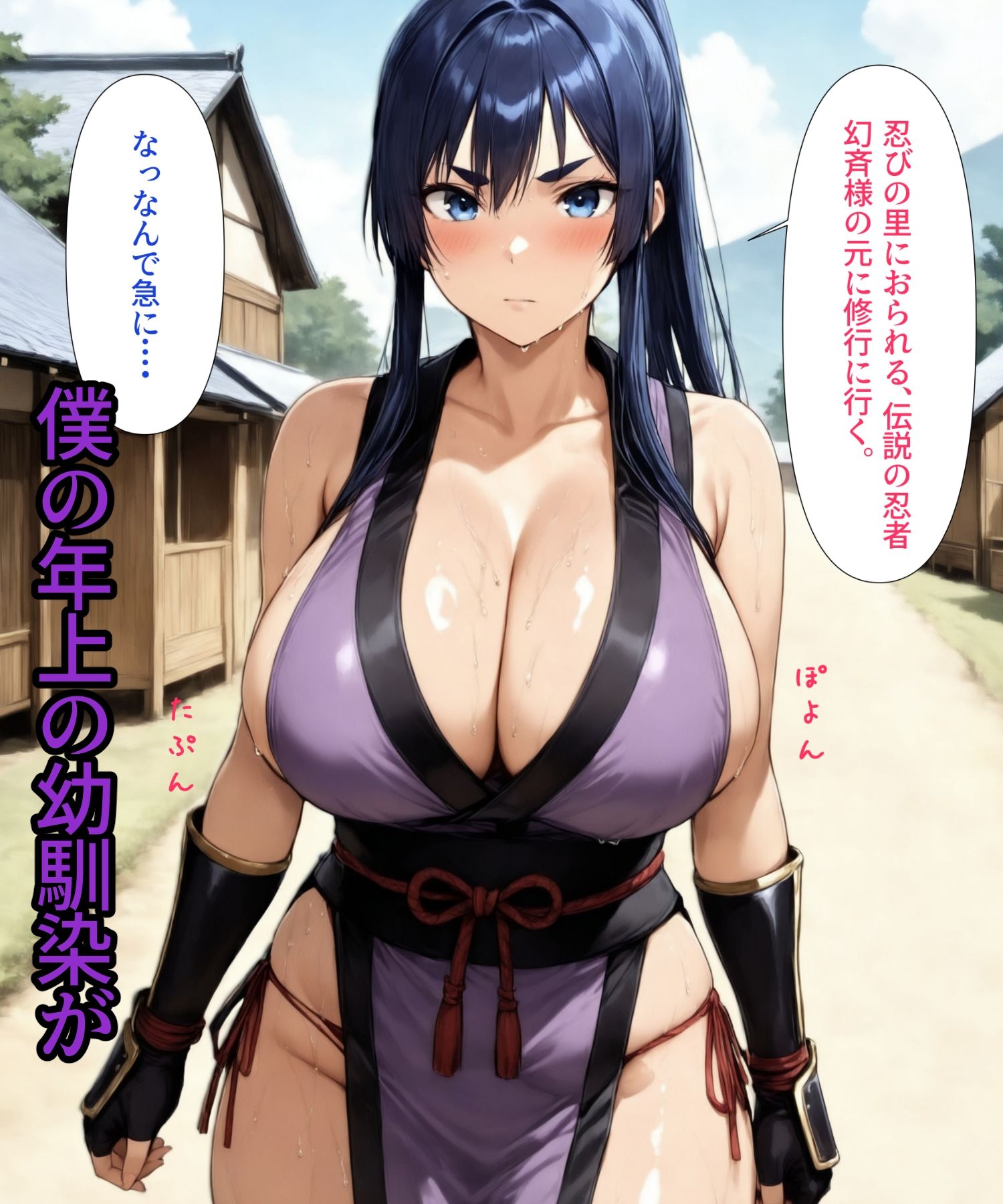 くノ一どすけべ修行  爆乳幼馴染の巻のサンプル画像 1