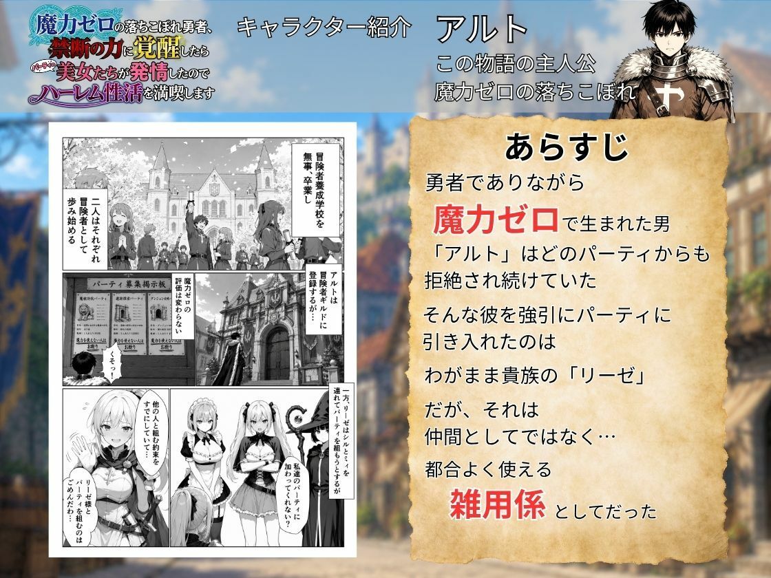 魔力ゼロの落ちこぼれ勇者、禁断の力に覚醒したらパーティの美女たちが発情したのでハーレム性活を満喫しますのサンプル画像 1