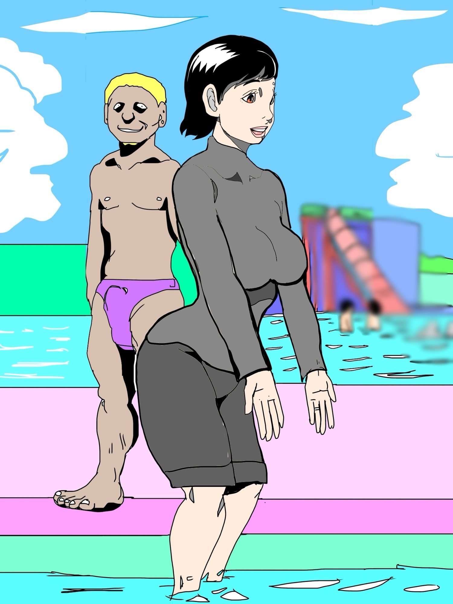 プールで妻がジロ見されてて妄想はかどったのサンプル画像 4