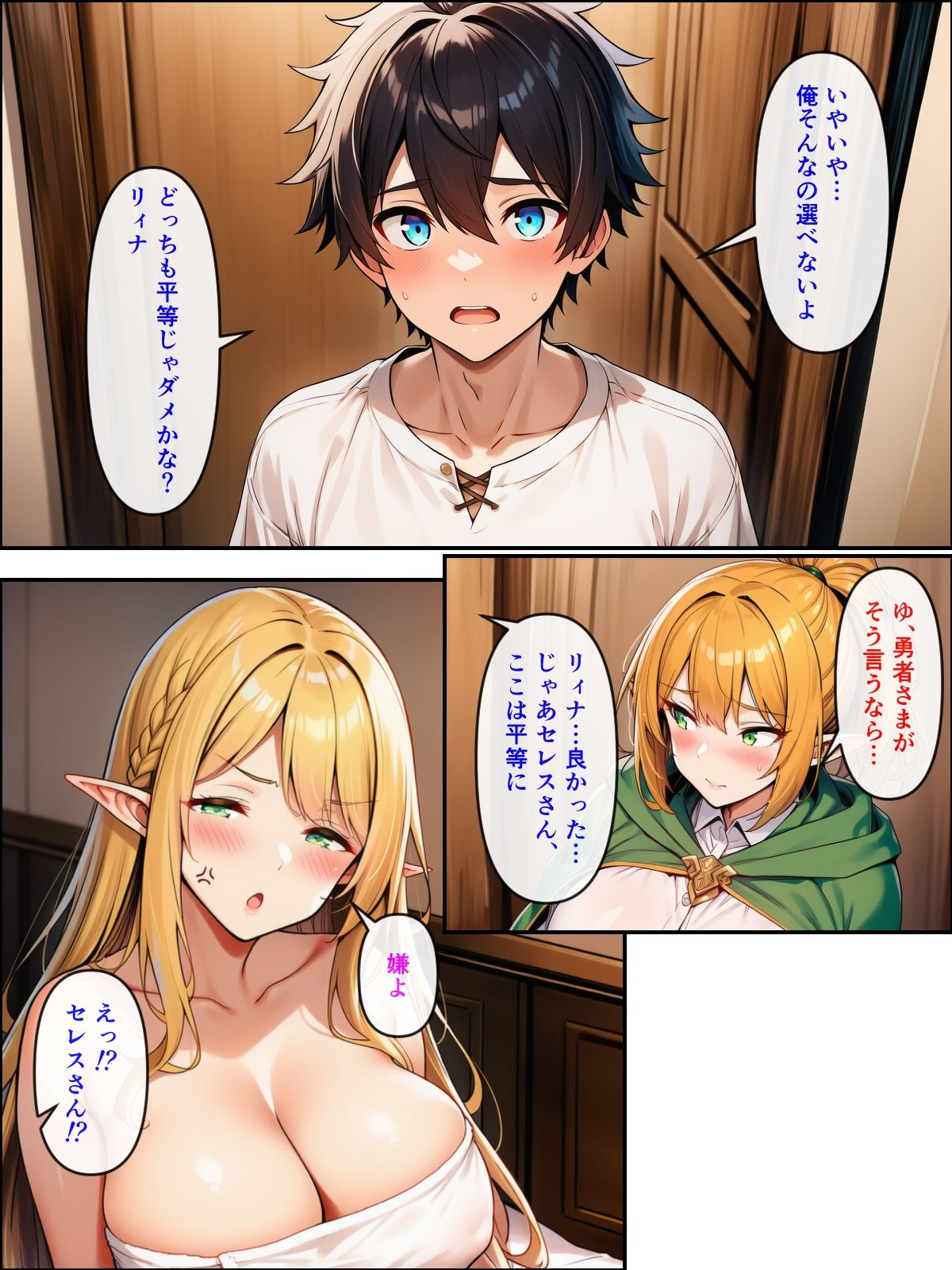 異世界転生して美人巨乳エルフ親子とらぶらぶセックスする話3 〜ハーレム編〜のサンプル画像 6
