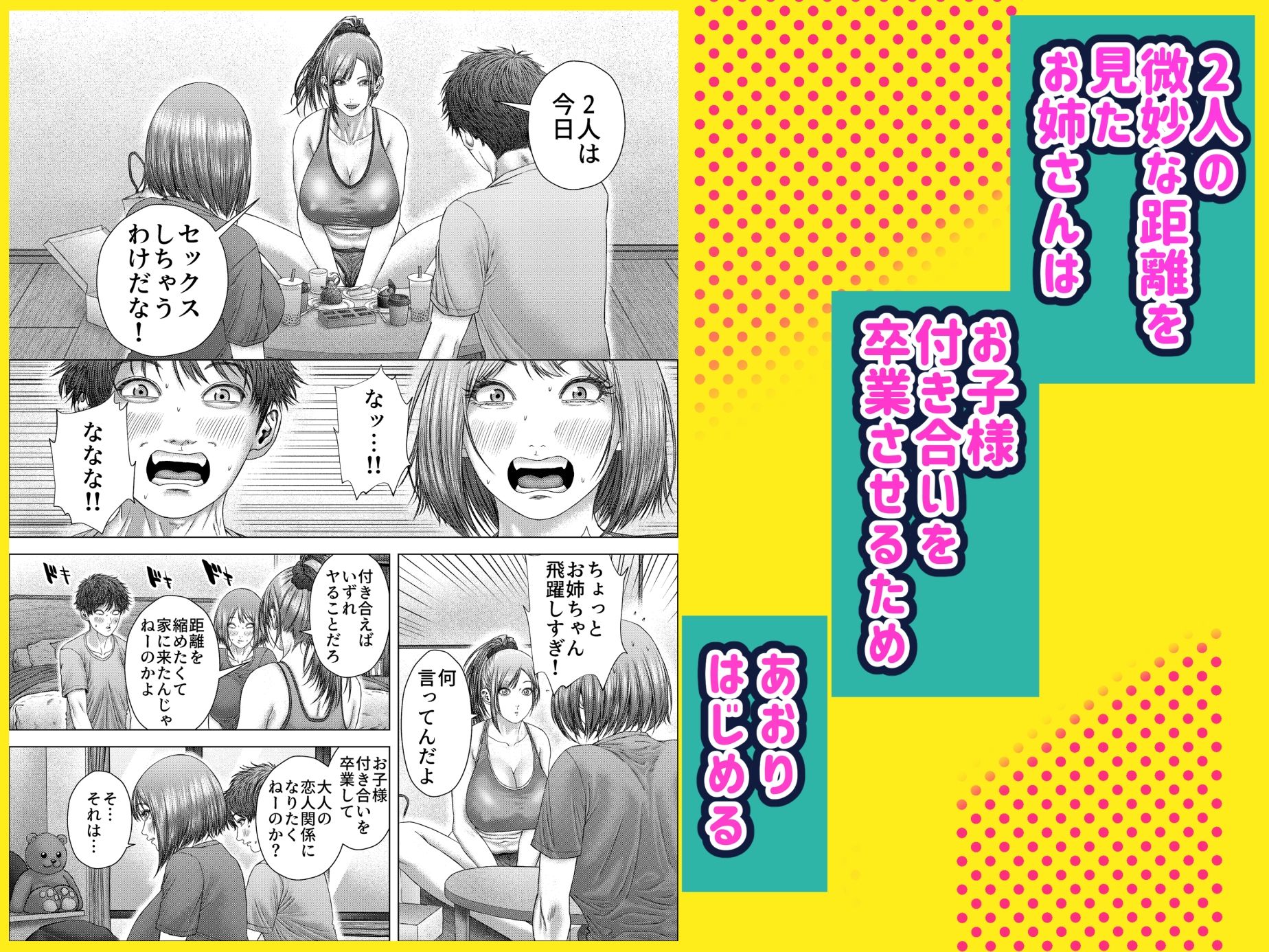距離感のあるウブっ子カップルが、彼女のお姉さんに性の手ほどきを受ける話のサンプル画像 4