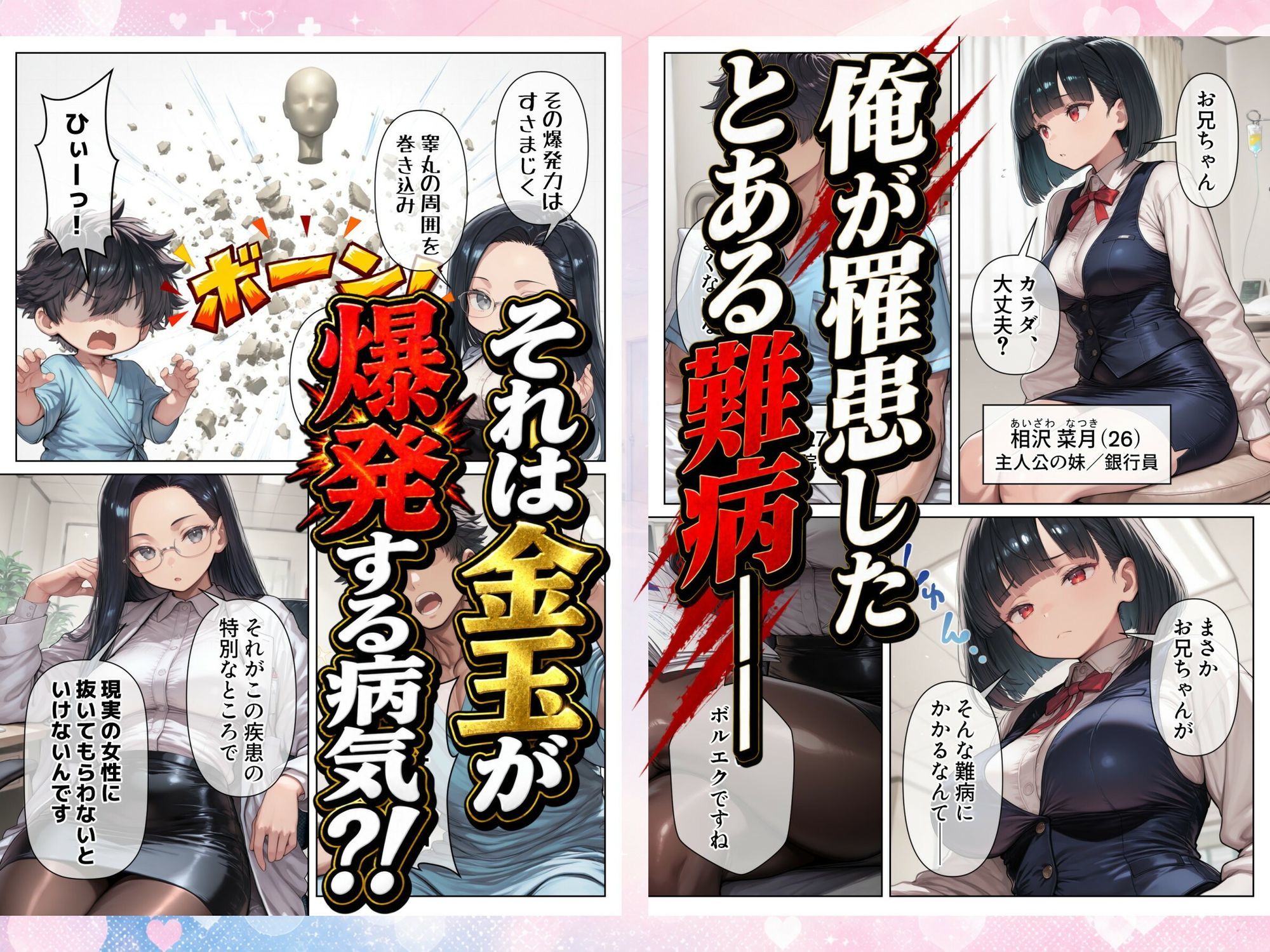 シコシコしてもらわないと金玉が爆発する病気 〜美人ナースたちによる濃厚搾精治療〜のサンプル画像 1