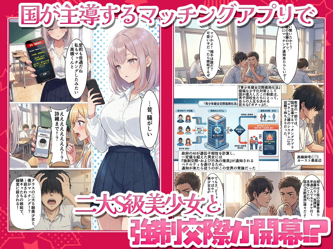 【政府公認アプリ】陰キャの僕がカースト最上位S級ギャル達と強●ドスケベ交尾する事に！？の画像2