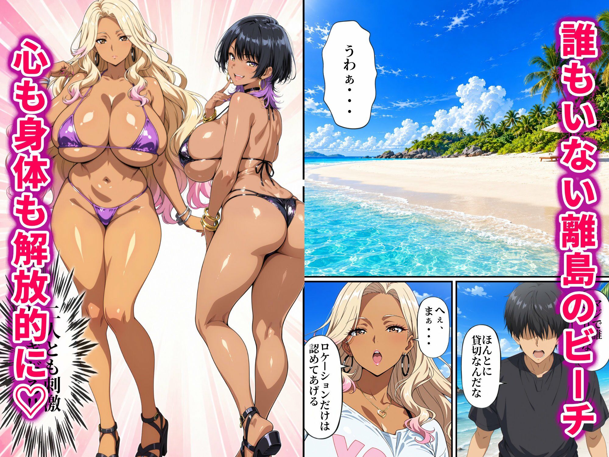 黒ギャル幼馴染VSボーイッシュ黒ギャル〜南国ビーチで俺の取り合いが始まった話〜の画像2
